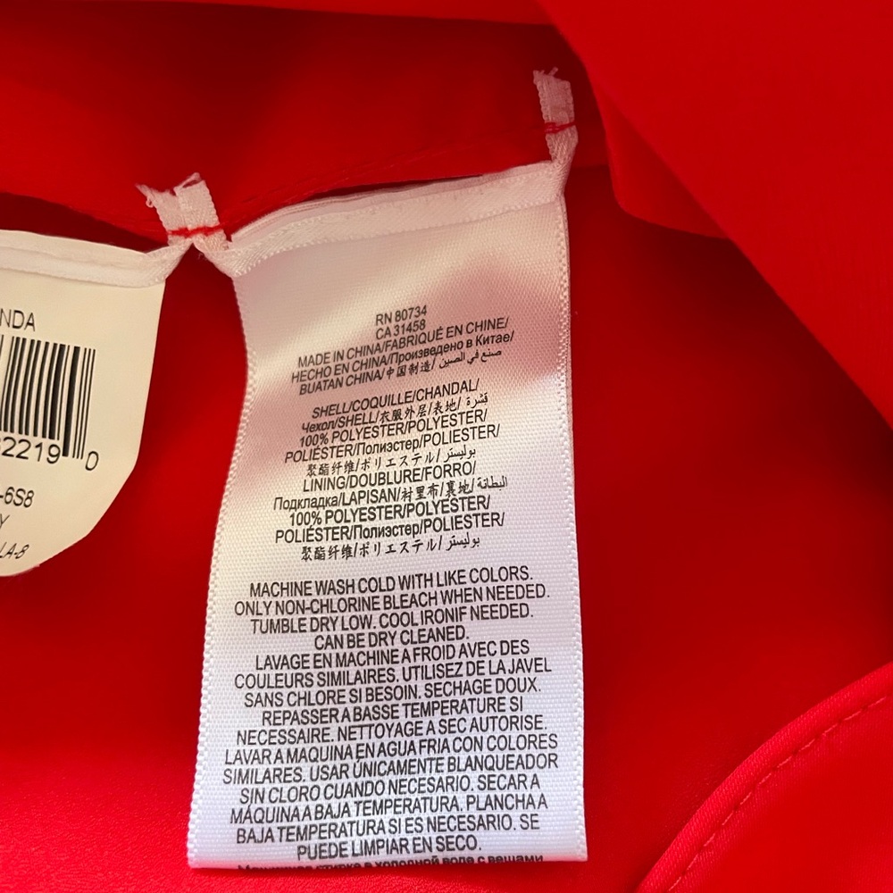 BCBG MaxAzria Red Ruffle One Shoulder Mini Dress - size 8 - Picture 8 of 9